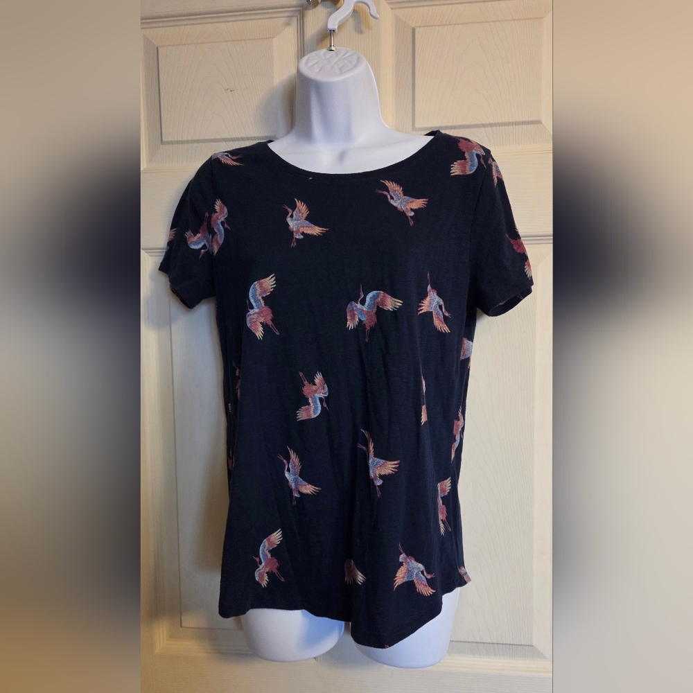 SO Navy Bird Print Tee Size Small